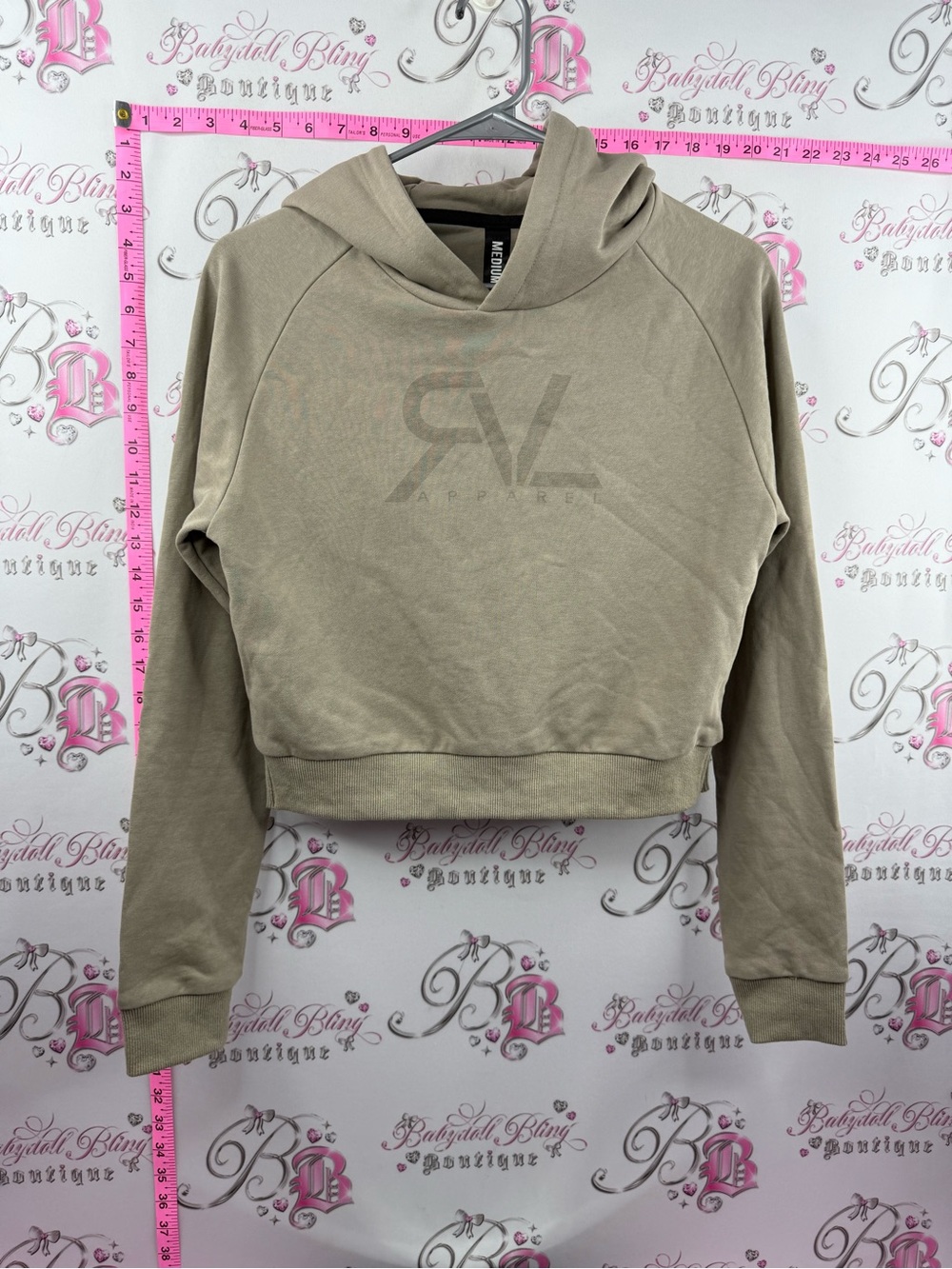 RVL hoodie hooded hood Sweater tan Cropped Hoodie - Taupe